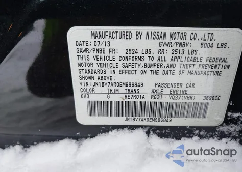 2014 Infiniti Q50 Sport from USA, damaged, VIN JN1BV7AR0EM686849